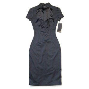 NWT Pin-up Couture Laura Byrnes Black Label Janelle in Gray Sheath Dress XS